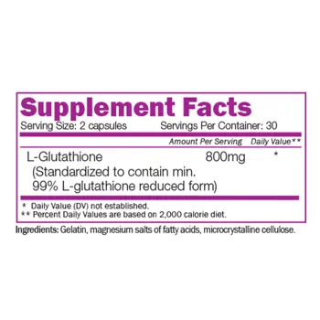 NATURALICO L-Glutathione 800 мг L-Глутатион - 60 капсули, 30 дози
