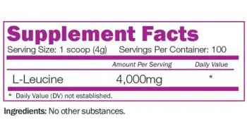 NATURALICO L-Leucine Powder Левцин на Прах - 400 грама, 100 дози