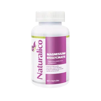 NATURALICO Magnesium Bisglycinate 250 мг Магнезиев Бисглицинат - 60 капсули, 30 дози