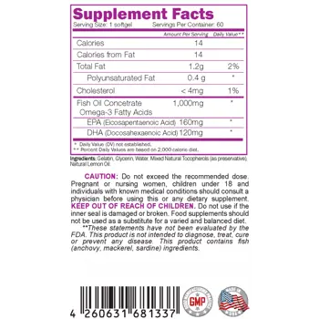 NATURALICO Omega-3 Омега-3 Мастни Киселини - 60 гел капсули, 60 дози
