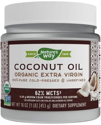 Nature's Way Кокосово масло оргáник - 62% MCT За кулинарна, диетична и козметична употреба 474 ml