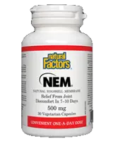 Natural Factors NEM Натурална яйчена мембрана 500 mg х 60 капсули