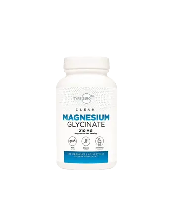 Type Zero™ Clean Magnesium Glycinate 210 mg Магнезиев Бисглицинат за нервна и сърдечно-съдова система х 180 капсули