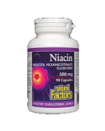 Natural Factors Niacin Inositol Hexanicotinate 620 mg Без зачервяване х 90 капсули