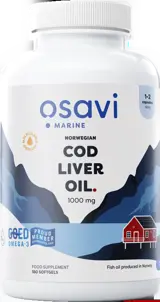 Osavi Norwegian Cod Liver Oil 1000 mg Lemon Flavored Рибено масло от черен дроб на треска с лимон