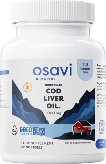 Osavi Norwegian Cod Liver Oil 1000 mg с лимонов вкус