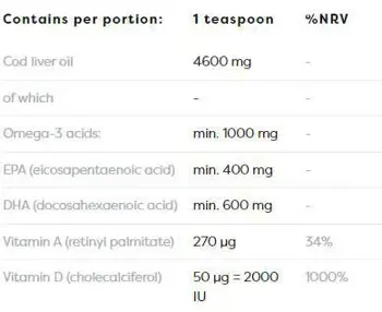 Osavi Norwegian Cod Liver Oil + D3 Течно рибено масло с Омега-3 и Витамин D3