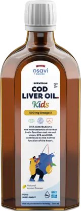 Масло от Норвежка Риба Треска / Norwegian Cod Liver Oil Kids | Lemon Flavored Liquid Omega
