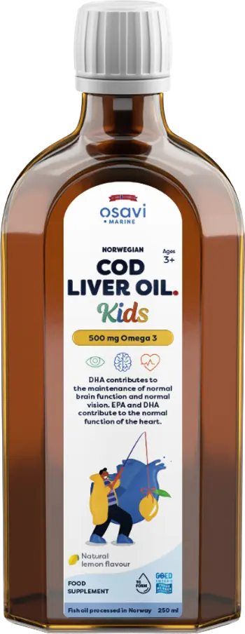 Масло от Норвежка Риба Треска / Norwegian Cod Liver Oil Kids | Lemon Flavored Liquid Omega