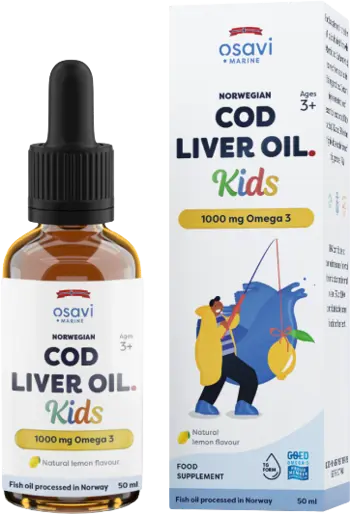 Норвежко Масло от Треска за Деца с Вкус на Лимон / Norwegian Cod Liver Oil Kids | Lemon Flavored Liquid Omega Drops