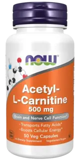 NOW Foods Acetyl L-Carnitine 500 мг Ацетил Л-Карнитин