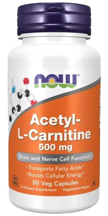 NOW Foods Acetyl L-Carnitine 500 мг Ацетил Л-Карнитин