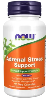 NOW Foods Adrenal Stress Support Super Cortisol Support Специализирана Кортизол Формула - 90 веге капсули, 90 дози