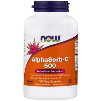NOW Foods AlphaSorb-C 500 мг Буфериран Витамин C - 180 веге капсули, 180 дози