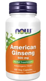 NOW Foods American Ginseng 500 мг Американски Жен-шен - 100 веге капсули, 50 дози