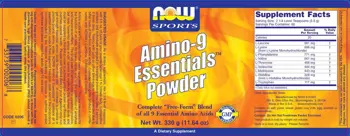 NOW Foods Amino-9 Essentials Есенциални Аминокиселини на Прах - 330 грама, 59 дози