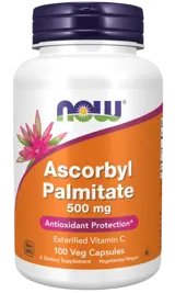 NOW Foods Ascorbyl Palmitate 500 мг Аскорбил Палмитат - 100 веге капсули, 100 дози