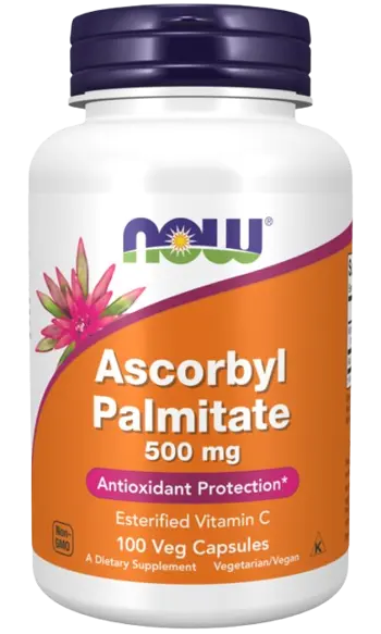 NOW Foods Ascorbyl Palmitate 500 мг Аскорбил Палмитат - 100 веге капсули, 100 дози