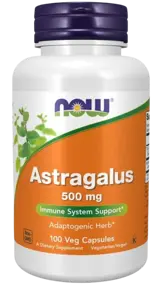 NOW Foods Astragalus 500 мг Астрагал - 100 веге капсули, 50 дози