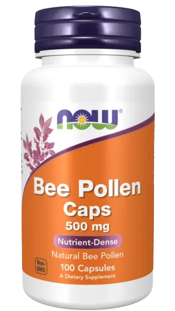 NOW Foods Bee Pollen 500 мг Пчелен Прашец - 100 капсули, 50 дози