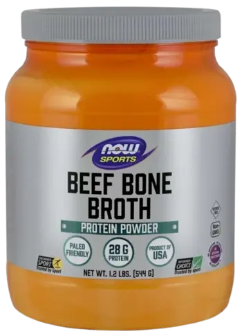 NOW Foods Beef Protein Bone Broth Телешки Протеин Извлечен от Телешка Кост - 544 грама,18 дози