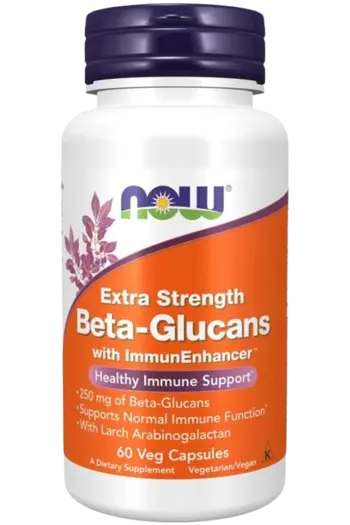 NOW Foods Beta 1,3/1,6 Glucan 250 мг Бета-Глюкани - 60 веге капсули, 30 дози