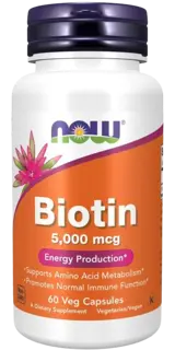 NOW Foods Biotin 5000 мкг Витамин B-7 Биотин