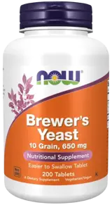 NOW Foods Brewer's Yeast 650 мг Бирена Мая - 200 таблетки, 66 дози