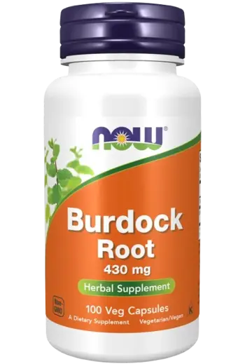 NOW Foods Burdock Root 430 мг Корен от Репей - 100 веге капсули, 50 дози