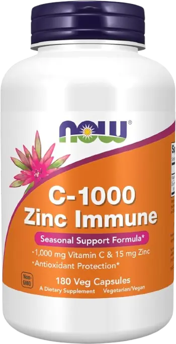 NOW Foods C-1000 Zinc Immune Vitamin C + Zinc Bisglycinate Витамин C / Аскорбинова Киселина
