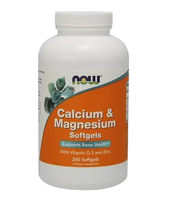NOW Foods Calcium & Magnesium Softgels with Vit D and Zinc Калций и Магнезий Формула за Кости