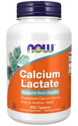 NOW Foods Calcium Lactate 10 GR 255 мг Калций - 250 таблетки, 83 дози