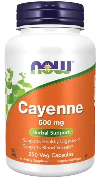 NOW Foods Cayenne 500 мг Лют Червен Пипер