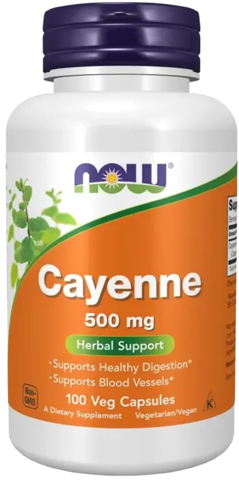 NOW Foods Cayenne 500 мг Лют Червен Пипер