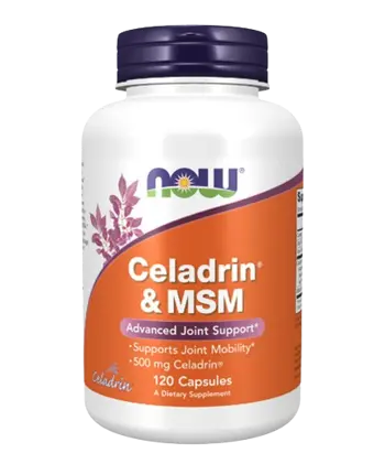 NOW Foods Celadrin & MSM 500 мг Целадрин и МСМ - 120 капсули, 40 дози