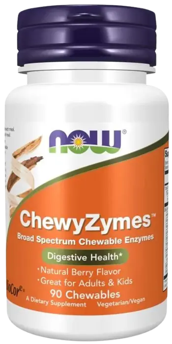 NOW Foods ChewyZymes Ензими за Деца - 90 дъвчащи дражета /дъвчащи ензими/, 45 дози
