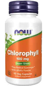 NOW Foods Chlorophyll 100 мг Хлорофил - 90 веге капсули, 90 дози