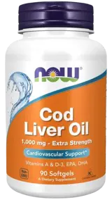 NOW Foods Cod Liver Oil 1000 мг Масло от Дроб на Треска