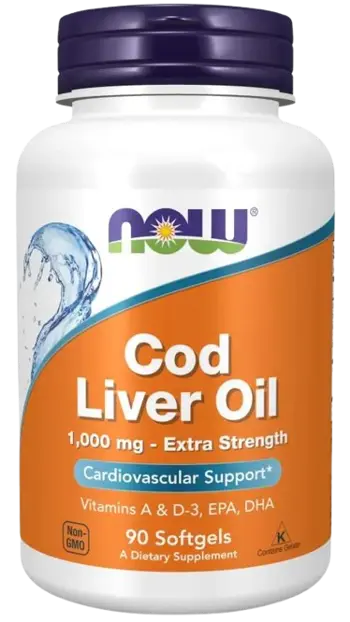 NOW Foods Cod Liver Oil 1000 мг Масло от Дроб на Треска