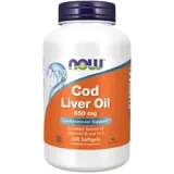 NOW Foods Cod Liver Oil 650 мг Масло от Дроб на Треска - 250 гел капсули, 250 дози