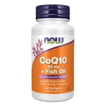 NOW Foods CoQ10 60 мг + Omega 3 CoQ10 Убиквинон + Омега 3