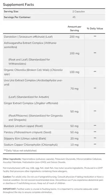 NOW Foods Detox & Cleanse Liver & Kidney Support Специализирана Формула  В Подкрепа на Бъбреците и Пикочните Пътища - 90 капсули, 45 дози
