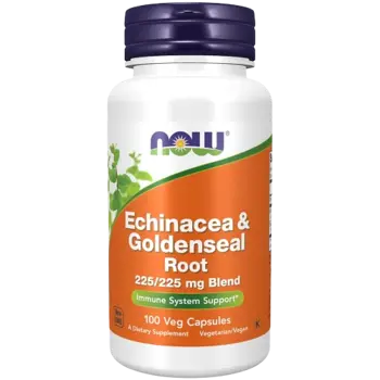 NOW Foods Echinacea & Goldenseal Root Ехинацея - 100 капсули, 50 дози