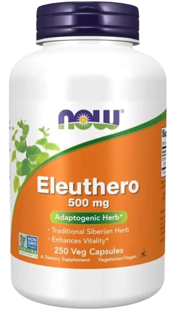 NOW Foods Eleuthero Siberian Ginseng 500 мг Елеутеро Сибирски Жен-Шен