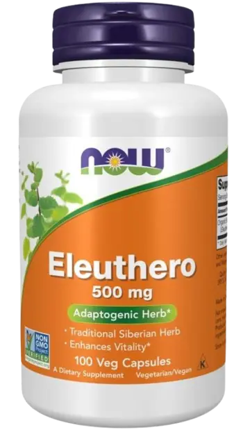 NOW Foods Eleuthero Siberian Ginseng 500 мг Елеутеро Сибирски Жен-Шен