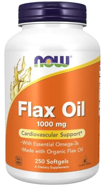 NOW Foods Flax Oil Organic 1000 мг Ленено Масло