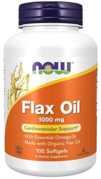 NOW Foods Flax Oil Organic 1000 мг Ленено Масло