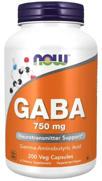 NOW Foods GABA 750 мг Гама Аминобутирова Kиселина