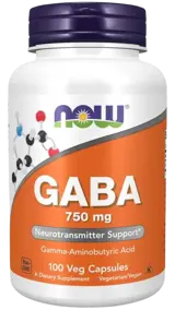 NOW Foods GABA 750 мг Гама Аминобутирова Kиселина