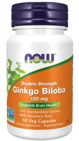 NOW Foods Ginkgo Biloba 120 мг Double Strength Гинкго Билоба
